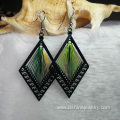 Customized Handmade Thread Leaf Earrings Alloy Hook Earrings